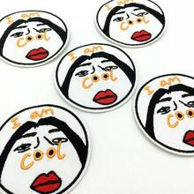 5pcs I AM COOL Applique Patches Embroidered DIY Iron On Patches For Clothing Jeans T-Shirt - A-White - View 3