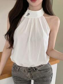 Áo croptop không tay màu trắng dáng casual dành cho nữ Y6Y, hàng mới về mùa hè. - trắng - Xem 3