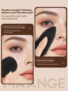 MAANGE 1/5/12/30pcs Triangle Makeup Sponges, Flocked Powder Puffs, Dry Use, Portable, Suitable For Travel, Makeup, Home Decor, Vanity, Bedroom, Makeup Accessories, Powder Puff, Makeup Blender, Makeup Sponge, Affordable, Christmas Gift, Cosmetics, Makeup Tools, Cheap & Good, Gift, Women Gift, Christmas Gift - Black - View 4