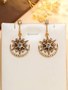 1 Đôi bông tai kiểu Pháp cổ điển hình mặt trời và mặt trăng, bông tai đa năng mang lại vẻ đẹp huyền ảo. - Nhiều màu - Xem 8