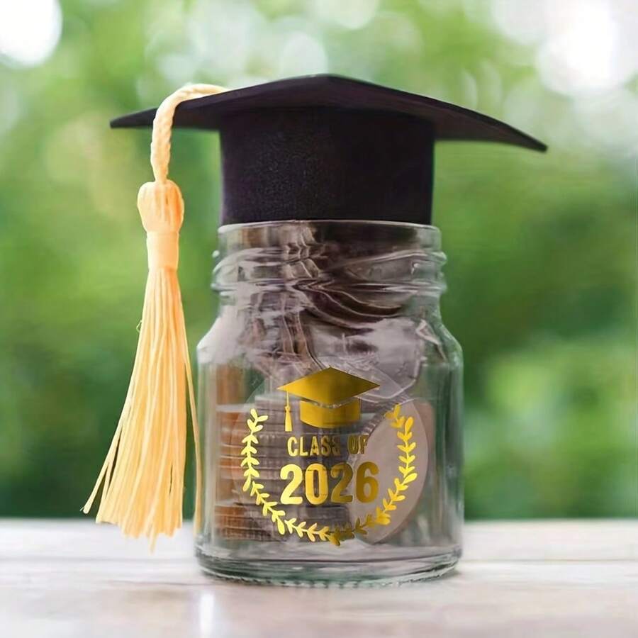 120pcs/60pcs/36pcs Gold 2026 Graduation Stickers, 10/5/3 Sheets, 12 Stickers Per Sheet, 2026 Graduation Gold Foil Congratulations Stickers, Suitable For Graduation Cap, Gift Box, Card, Envelope, Party Favors, Essential For Graduates - Gold - View 1