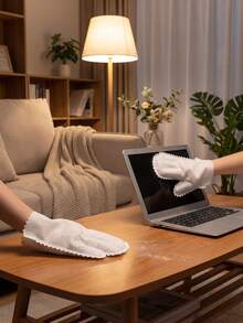 Bộ 10/20/30 găng tay lau chùi siêu mềm bằng sợi microfiber - Sử dụng đa năng khô/ướt, dễ dàng loại bỏ bụi bẩn, găng tay lau bụi gia dụng, dễ dàng vệ sinh nhà bếp, phòng khách, phòng ngủ, xe hơi, đồ nội thất và cửa sổ. - Trắng - Xem 6