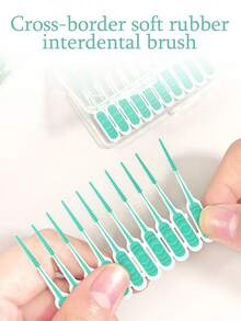 40/20/5PCS 软橡胶牙间刷 - 直型牙间刷 - 正畸牙间刷 - 一次性牙间清洁棒 - 操作简单 - 外出携带方便。 - 彩色 - 查看 3