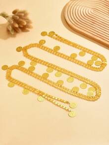Luxury Gold Color Waist Chain, Middle Eastern Fashion Waist Belt, Wedding Dress Waist Accessory, Seasonal Outfit Decor - Gold - View 8
