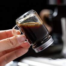 Bộ 6/12 cốc mini có tay cầm kiểu Ý, làm bằng thủy tinh, dễ mang theo, có thể đựng espresso, thích hợp dùng khi cắm trại. - Trong suốt - Xem 4