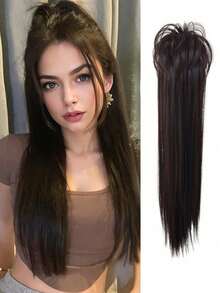 24 Inch Waterfall Style Long Straight Ponytail Wig, Sweet And Cool Girl High Ponytail Wig, Braid Suitable For Daily Wear - Multicolor - View 1