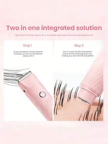 HYUNDAI 电动体毛修剪器 - 男士私密部位修剪器 - 女士比基尼线修剪器 - 干湿两用剃须刀及美容仪，可更换陶瓷刀片，USB充电底座，防水 - 粉色 - 查看 5