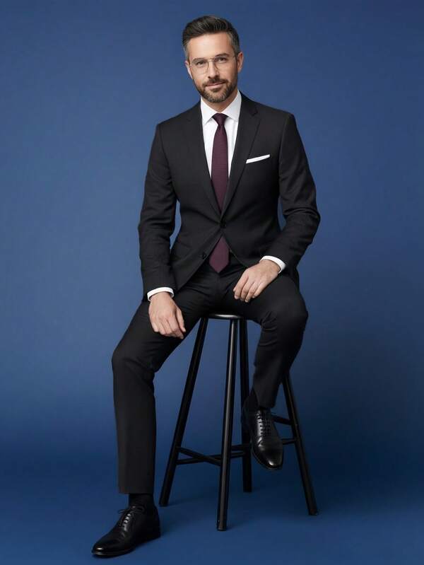 两件套奢华经典男士纯色西装套装 - 翻领外套，常规版型，长袖设计，适合婚礼、商务会议等场合 - 穿着舒适，时尚有型