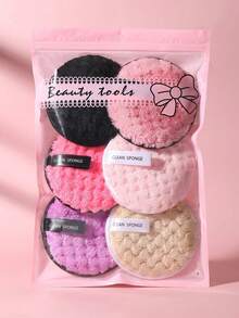 3/5 piezas Toallas faciales suaves de microfibra con estampado de piña, paños desmaquillantes, con ojal para colgar, suaves para la piel, lavables y reutilizables - Rosa - Ver 4