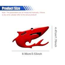 2PCS 3D Shark Metal Car Emblem Sticker Decal- 3.5"*1.7" Cool Fish Nameplate Sticker Auto Body Badge Decal Car Fenders Bumper Stickers For SUV Motorcycle Truck Window Laptop Decoration Red - Đỏ - Xem 2