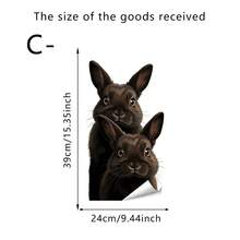 1/3pcs Summer Black Cat & Rabbit Window Stickers, Removable Gel-Free Static Cling Transparent Film, Cute Animal Decor For Bedroom And Living Room - Animal Window Stickers - View 13