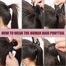 26英寸直发马尾接发，柔软自然，宛如真人发丝，环绕式马尾接发，自然黑色 - Natural Black - 查看 8