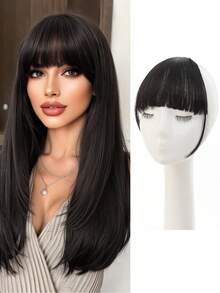 Women's Airy Bangs Wigs With Sideburns, Natural Hair Replacement, Invisible Airy Bangs Synthetic Hairpiece - Multicolor - View 12