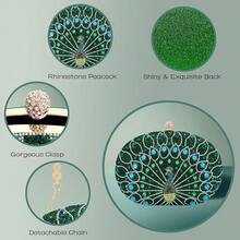 SH Clutch Purses For Women Formal Rhinestone Evening Bag Sparkly Handbags Wedding Party Cocktail Prom - 綠孔雀離合器 - 查看 8