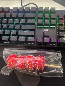 逼真糖苹果造型挤压玩具，怀旧柔软耐嚼减压玩具，圣诞节、复活节、开学季小礼物 - 彩色 - 查看 7