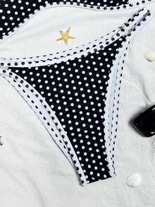 Awevudst Women's Low-Rise Bikini Set Wireless Bralette Top  Cheeky Bottoms Two-Piece Swimsuit - 白色 - 查看 8