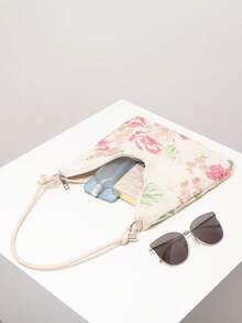 Glitter Embroidered Floral Ladies Shoulder Bag, Elegant Ladies Handbag Suitable For Evening Party, Wedding, Ladies Gift (Pattern Random) - Multicolor - View 6