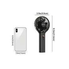 Ventilador digital portátil, ventilador de mano plegable, recargable por USB, capacidad de batería de 2000mAh (cada uno)*2, 6 velocidades ajustables, adecuado para viajes, exteriores y uso en oficina - Multicolor - Ver 4