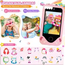 儿童智能玩具手机 - 适合 3-12 岁儿童的圣诞节生日礼物，带触摸屏、双摄像头、学习功能的儿童手机玩具，儿童 MP3 播放器 - 彩色 - 查看 4