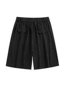 男士夏季POLO衫套装，休闲T恤上衣和时尚及膝短裤 - 黑色 - 查看 5