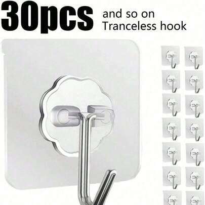 10 Móc Treo Tự Dính Chịu Lực Cao - Không Cần Khoan Hay Đinh, Móc Treo Tường Bằng Kim Loại Chống Gỉ, Chống Nước & Chống Dầu, Móc Treo Tổ Chức Chống Dầu Mỡ, Thích Hợp Cho Nhà Bếp, Phòng Tắm, Phòng Khách, Phòng Ngủ, Văn Phòng, Tủ, Lưu Trữ Gia Đình