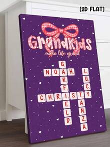 Catygift 定制祖孙帆布画，孙辈送给爷爷奶奶的个性化家庭艺术礼物，可定制姓名和背景，祖孙主题装饰画 - As Shown - 查看 16