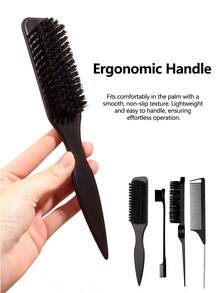 Bộ 4 lược chải tóc màu hồng/tím để tạo kiểu tóc đuôi ngựa mượt mà, làm mượt tóc, loại bỏ tóc con, kiểm soát viền tóc, chải phồng và tạo kiểu tóc. Lược có đuôi chuột rộng để chia và rẽ tóc, lược chải tóc, dụng cụ làm tóc, sản phẩm và phụ kiện làm đẹp cho tiệm cắt tóc, đồ dùng cần thiết khi đi du lịch, chuẩn bị cho năm học mới, bộ dụng cụ tạo kiểu tóc và phụ kiện tóc. - Nhiều màu - Xem 12