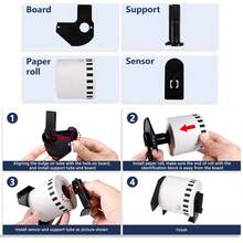 1 Roll DK-2205 Label Paper - 2-3/7" X 100 Ft Continuous White Label Paper, Compatible With Brother QL Label Printers: QL-700, QL-570, QL-710W, QL-800, QL-810W, QL-1060N, QL-720NW, QL-550 - 1 Roll and 1 Holder - View 4