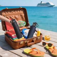 2 件装雨伞造型水壶（总容量 28 盎司），隐藏式水壶，外观逼真，类似雨伞，适用于海滩、主题公园等场所（包含漏斗、壶嘴和安全贴纸） - 彩色 - 查看 5