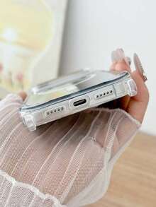 适用于 17 Pro Max 的手机壳，内置化妆镜、磁吸充电、腕带，防震保护套 - 彩色 - 查看 6