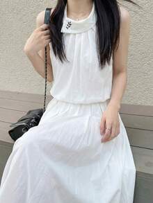 Áo croptop không tay màu trắng dáng casual dành cho nữ Y6Y, hàng mới về mùa hè. - trắng - Xem 4