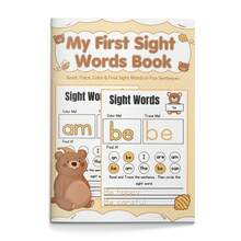 Kids Beginner Sight Word Learning Game Toy | Color The Word + Trace The Word + Find It | Read & Trace Simple Sentences Practice Sheets | Early English Literacy & Handwriting Skills For Home/Class/Travel - Word Workbook - View 3