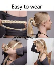 High Temperature Synthetic Braided Wig With Adjustable Braids, Including Fishtail Braid And Twisted Braid - Multicolor - View 11