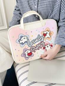 This 1-Piece Cartoon Star And Puppy Laptop Tote Bag Is Made Of PU Leather, Is Waterproof And Shockproof, And Fits 16-Inch/15-Inch/14-Inch Laptops. Lightweight And Practical, It's Designed For Travel And Makes A Perfect Ramadan Gift. - Multicolor - View 2