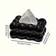 1pc Cloud-Shaped Tissue Box Holder, Glossy White Surface Modern Design Suitable For Living Room, Bedroom, Kitchen, Bathroom, Plastic Napkin Dispenser, Cute Tissue Box Holder - Multicolor - View 5