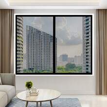 1pc Summer Magnetic Sheer Curtain, Fiberglass Mesh Black Mosquito Proof Breathable Sheer Curtain, Invisible Magnetic Screen Window Curtain, No Drill Home Use - Magnetic Glass Black Screen Window - View 3