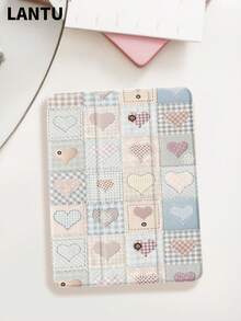 1pc Plaid, Heart, Dot Pattern Flat Protective Case, Compatible With Apple 10.2" / Pro 11" 2020/2021, (A16) 11" 11th Gen 2025, 9th/10th Gen, Air 4th 10.9", Galaxy Tab S6 Lite 10.4", /, Anti-Drop, With Pen Slot, Sleep/Wake Support, Romantic Valentine's Day Gift - Multicolor - View 2