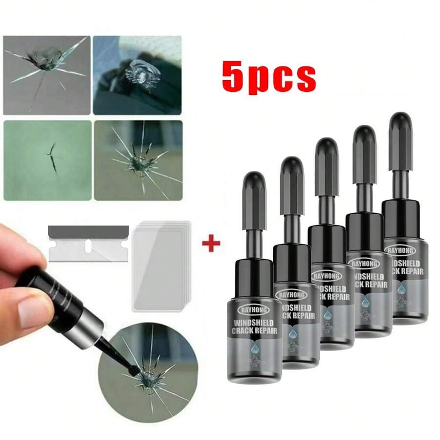 rayhong DIY Windshield Repair Kit Powerful Quick Fix Cracked Windscreen Restore Resin Sealer Car Window Glass Phone Screen Scratch Chips Star-Shaped Crack Nano Repair Protective Fluid Curing Glue - Windshield Repair Kit - View 1