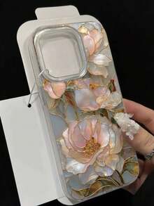 Faux Pearl Floral Painted Elegant New Feather Chiffon Minimalist Fashion Phone Case Compatible With IPhone 17/17 Pro Max, 15, 16/16 Pro, 15 Pro Max, P13, P14, P11 Soft Case, P12, XS, XR, 7/8, 7/8 Plus, A14, A15, S23 Ultra, A50, A12, A32, A52, A72, A51, A21S, A13, A14, S22 Ultra, S23, A33, A53, S20 FE - Multicolor - View 2