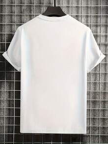 New York' Creative Print Men's Casual T-Shirt, Summer Fashion Crew Neck Short Sleeve Top, Modern Streetwear Style For Men - Blanc - Voir 2