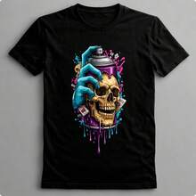 Suffix Skull T-Shirt Premium Shirt 100% Cotton Promotional Price Men's Women's Casual T-Shirt Streetwear - BLACK-EST 01 - 查看 6