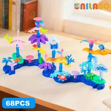 Flower Stacking Toy, Garden Building Blocks Toy, STEM Education Activity Toy For Preschool Children, Perfect Holiday Birthday Gift From Mom To Kids - 彩色 - 查看 15