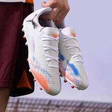 Nike FUTURE 8 PLAY MG Football Shoes, MG Studs, Shock-Absorbing, Men's Field Training & Match, 108604-01 - Puma White-black-bright Red - View 1