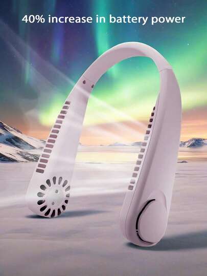 New Portable Bladeless Hanging Neck Fan, 3rd Gen Lazy USB Rechargeable Small Fan, Vortex Air Outlet, 3 Wind Speed Adjustable