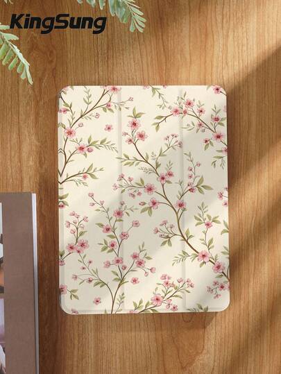 Kingsung 复古花卉图案平板电脑保护套，兼容 9.7/10.2/10.5/10.9/12.9/Pro 11（第十代），兼容三星 Galaxy Tab S6 Lite 10.4 英寸，兼容 Kindle Paperwhite 第十二代（2024 年款），Kindle（第十一代）（2022 年款），Kobo Clara Color，柔软防摔，智能支架/自动唤醒/睡眠功能