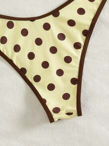 PEPPERMOLLY 2pcs/Set Women's Sexy & Fashionable Black & White Bikini Swimsuit, Summer Beach Wear - Apricot Yellow - View 5