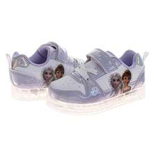 Disney Frozen Sneakers Girls - Elsa And Anna Sparkle Detail Lightweight Athletic Running Shoe Adjustable Closure (Toddler Sizes 6-10/Little Kids Sizes 11-12) - 紫色 - 查看 7
