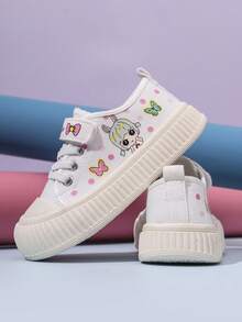 A Pair Of Boys' And Girls' Canvas Shoes, Autumn New Style, Children's Cloth Shoes, Girls' Spring And Autumn Shoes, Kindergarten Children's Soft Soled Board Shoes, Girl's Shoes Suitable For All Seasons - White - View 3