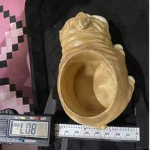 Handmade Realistic Cute Sleeping Bulldog Succulent Planter - Bulldog Succulent Pot - View 6