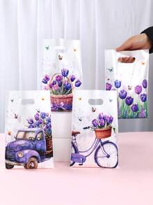 Hoa tulip màu tím trên nền trắng.